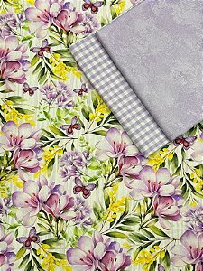 Kit TC207 Tricoline Lírios com borboletas