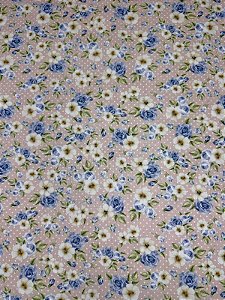 TC222 Tricoline Floral Delicado Fundo Rosa