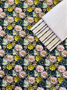 Kit TC227 Floral Fundo Escuro