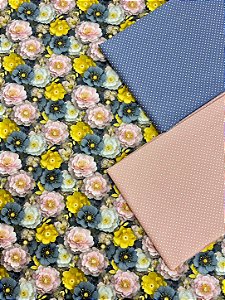 Kit TC227 Floral Fundo Escuro