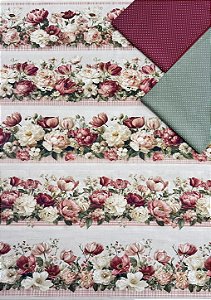 Kit BR423 Barrado Flores Rose