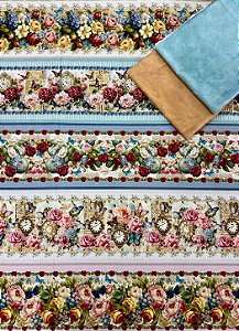 Kit BR425 Barrado Floral Clock Vintage