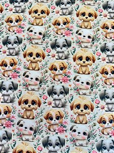 Coleção Fofurices - TC237 Tricoline Cachorrinhos