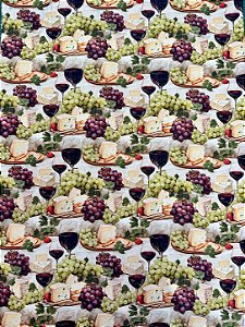 Coleção Itália Mia - TC241 Tricoline Mesa, Queijo e Vinhos