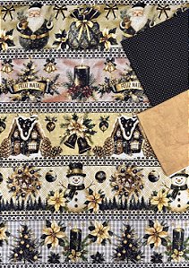 Kit BR438 Barrado Natal Encanto Dourado