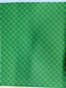 Tecido Tricoline Xadrez de Dezembro Verde