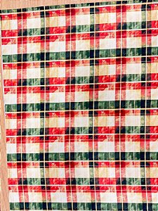 Tecido Tricoline Xadrez Tradição de Natal