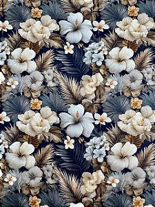 TC274 Tricoline Floral Black