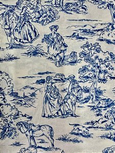 TC290 Tricoline Toile de Jouy Azul