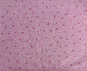TC306 Tricoline Efeito Linho Coração Rosa