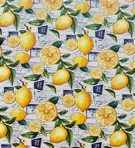 TC313 Tricoline Coleção Lemon - Limão com Escritos