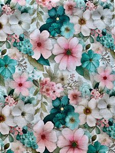 R03 - TC317 Tricoline Coleção Bird Patch - Flores Grande