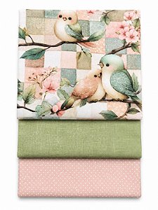 R02 - Kit TC316 Tricoline Coleção Bird Patch - Passarinho Grande