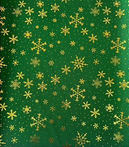 S10 - Toalha Natal - Oxford Verde Escuro com Dourado