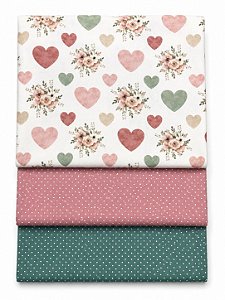 R14 - Kit TC325 Tricoline Coleção Cookies Girls - Coração