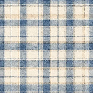 F08 - TC347 Tricoline Coleção Blue Coffee Tartan