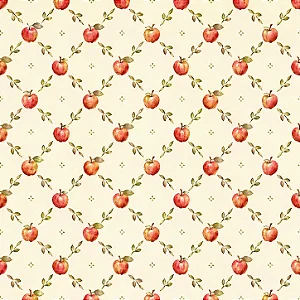 TC352 - Tricoline Coleção New Apple Maçãs e Folhas