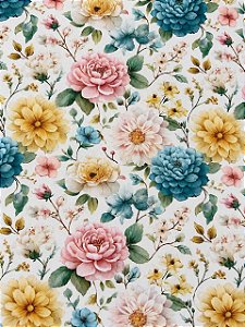 F05 - TC372 Tricoline Pastel Floral Grande