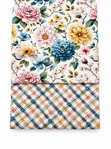 Kit 1 TC372 Tricoline Pastel Floral Grande