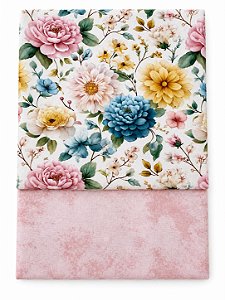 Kit 2 TC372 Tricoline Pastel Floral Grande