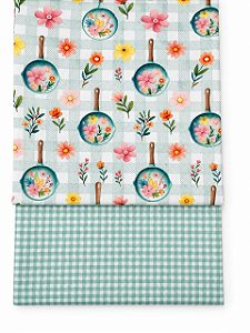 Kit TC379 Tricoline Pastel Kitchen Frigideiras