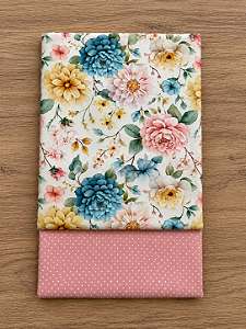 F05 - Kit 3 TC372 Tricoline Pastel Floral Grande