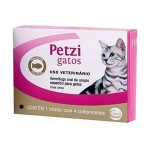 Vermifugo Ceva Petzi para Gatos 4 Comprimidos