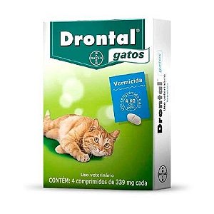 Vermífugo Drontal p/ Gatos - 4 Comprimidos