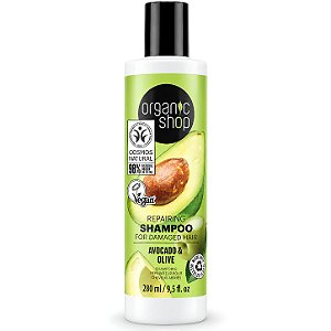 Shampoo para Reconstrução Capilar Vegano - Abacate e Oliva Organic Shop (280 ml)
