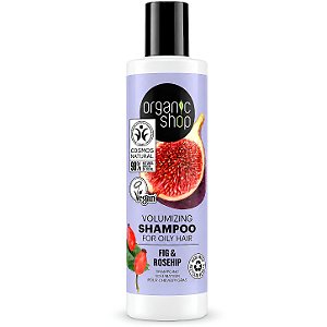 Shampoo para Cabelo Oleoso Vegano - Óleo de Rosa Mosqueta e Figo Organic Shop (280 ml)