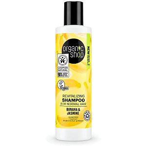Shampoo para Cabelo Quebradiço Vegano - Banana e Jasmin Organic Shop (280 ml)