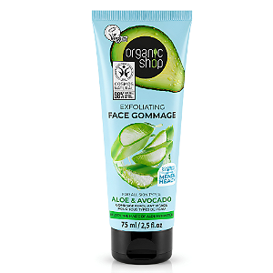 Esfoliante para o Rosto - Aloe Vera e Abacate Organic Shop (75 ml)