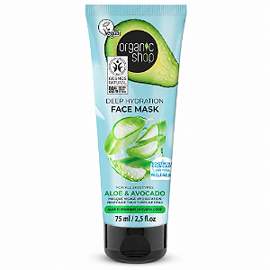 Máscara Facial de Hidratação Profunda - Aloe Vera e Abacate Organic Shop (75 ml)