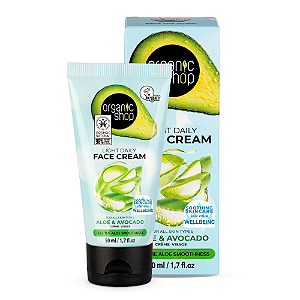 Creme Hidratante Facial - Aloe Vera e Abacate Organic Shop (50 ml)
