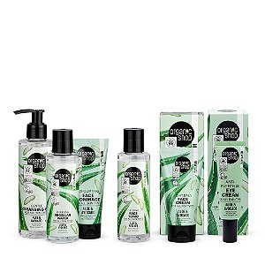 Kit Facial Básico com Antiolheira Organic Shop - Aloe Vera e Abacate