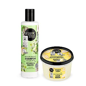 Kit shampoo e Máscara Cabelo Ondulado Organic Shop