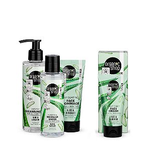 Kit Limpeza + Hidratação Facial Básica Organic Shop - Aloe Vera + Abacate