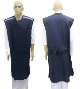 Avental casaco 110x60cm com proteção na frente de 0,50mmpb e com proteção nas costas de 0,25mmpb