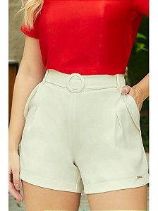 Short Intermediario Com Lapelas E Pregas