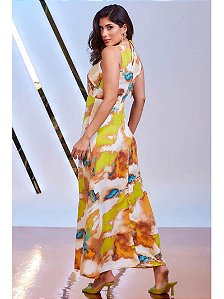 Vestido Longo Com Drapeado No Busto