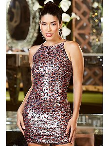 Vestido Curto Em Paete