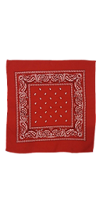 Bandana/ Lenço – Vermelha - Estampa em Arabesco