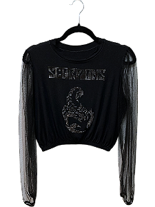 Cropped Scorpions com Mangas de Tule.