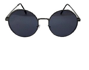 Óculos de sol  Redondo  Masculino de Metal  - Armacao Cinza