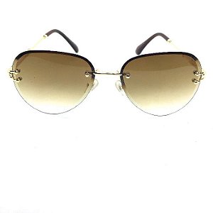 Óculos  de Sol Aviador Blogueira -  Marrom Degrade