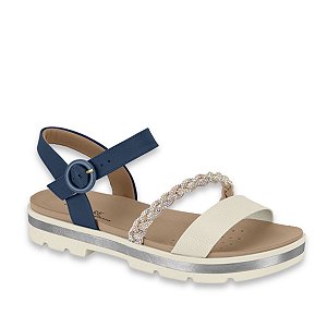 Sandália Modare Tira Brilho New Craq Branco/ Marinho
