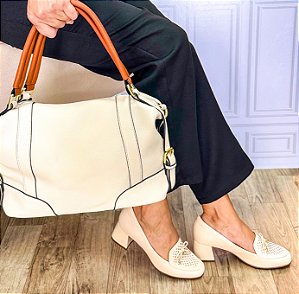 Scarpin Modare Laço Creme