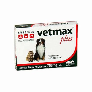 Vermífugo para Cães Vetnil Vetmax Plus 700 mg - 4 Comprimidos