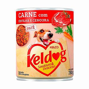 Ração Úmida Em Lata para Cães KelDog Sabor Carne e Cenoura - 280g