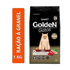 Ração Golden Gatos Adultos Castrados Sabor Carne - 1kg (Granel)